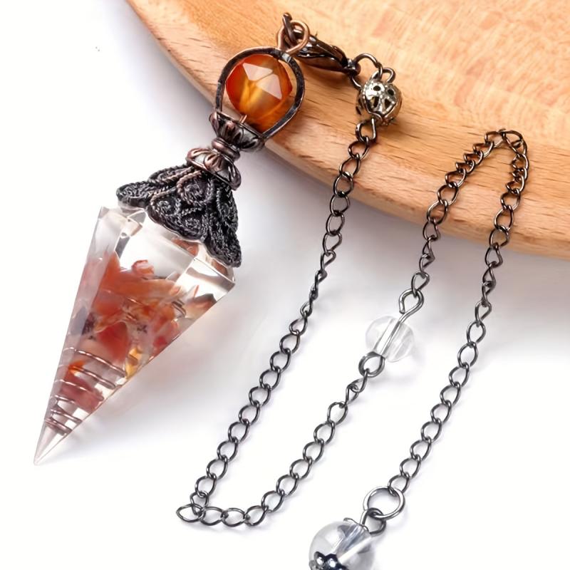 Resin Stone Pendulum Crystal Agate Hexagon Cone Pendant