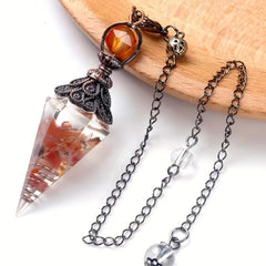 Resin Stone Pendulum Crystal Agate Hexagon Cone Pendant