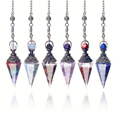 Resin Stone Pendulum Crystal Agate Hexagon Cone Pendant