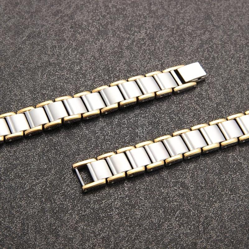 Men's Titanium Steel Magnetic Bracelet Adjustable Silver