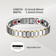 Men's Titanium Steel Magnetic Bracelet Adjustable Silver