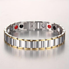 Men's Titanium Steel Magnetic Bracelet Adjustable Silver