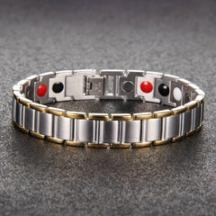 Men's Titanium Steel Magnetic Bracelet Adjustable Silver