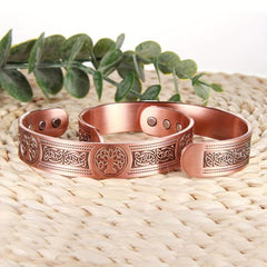 Copper Bracelet For Men with Magnetic Therapy 3500 Gauss Pure Copper Cuff Bangle