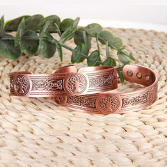 Copper Bracelet For Men with Magnetic Therapy 3500 Gauss Pure Copper Cuff Bangle