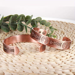 Copper Bracelet For Men with Magnetic Therapy 3500 Gauss Pure Copper Cuff Bangle