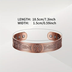 Copper Bracelet For Men with Magnetic Therapy 3500 Gauss Pure Copper Cuff Bangle