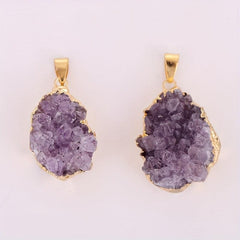 Heart Shaped Amethyst Crystal Pendant Necklace