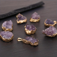 Heart Shaped Amethyst Crystal Pendant Necklace