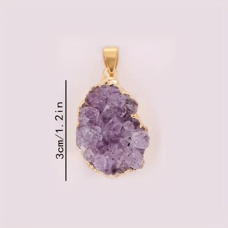 Heart Shaped Amethyst Crystal Pendant Necklace