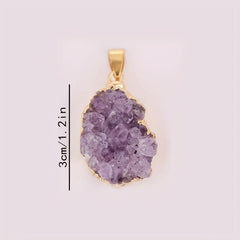 Heart Shaped Amethyst Crystal Pendant Necklace