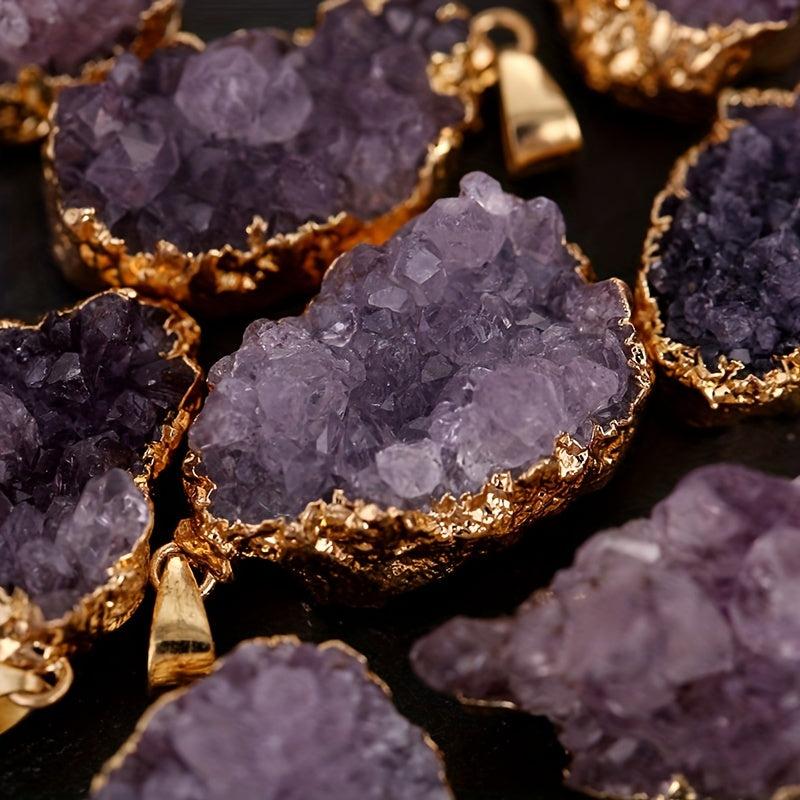 Heart Shaped Amethyst Crystal Pendant Necklace