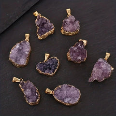 Heart Shaped Amethyst Crystal Pendant Necklace