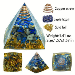 1pc AierCrystal 3 Natural Crystal Pyramid Energy Quartz Amethyst Reiki Crystal