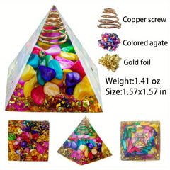 1pc AierCrystal 3 Natural Crystal Pyramid Energy Quartz Amethyst Reiki Crystal