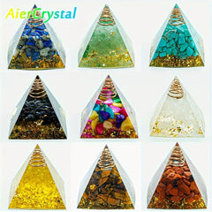 1pc AierCrystal 3 Natural Crystal Pyramid Energy Quartz Amethyst Reiki Crystal