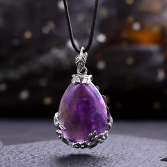 Natural Stone Pendant Rose Water Drop Healing Crystal Necklace DIY Jewelry