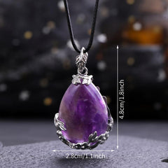 Natural Stone Pendant Rose Water Drop Healing Crystal Necklace DIY Jewelry