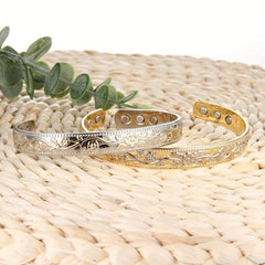 Copper Magnetic Bracelet Vintage Flower Adjustable Perfect Gift Women Birthdays