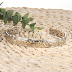 Copper Magnetic Bracelet Vintage Flower Adjustable Perfect Gift Women Birthdays