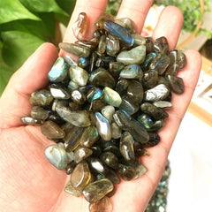 100g Natural Labradorite Crystal Chips Polished Stones for Healing & Decoration