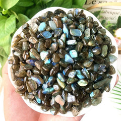 100g Natural Labradorite Crystal Chips Polished Stones for Healing & Decoration