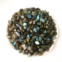 100g Natural Labradorite Crystal Chips Polished Stones for Healing & Decoration