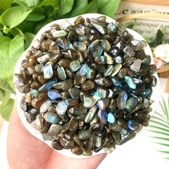 100g Natural Labradorite Crystal Chips Polished Stones for Healing & Decoration