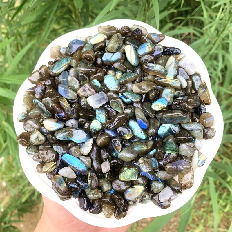 100g Natural Labradorite Crystal Chips Polished Stones for Healing & Decoration