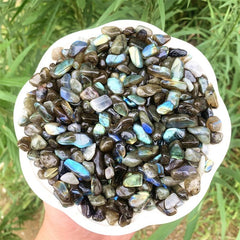 100g Natural Labradorite Crystal Chips Polished Stones for Healing & Decoration