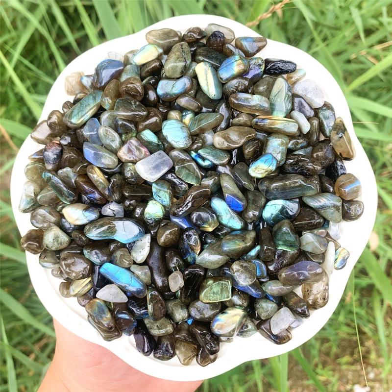100g Natural Labradorite Crystal Chips Polished Stones for Healing & Decoration