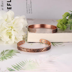 Vintage Dragon & Phoenix Pattern Copper Magnetic Bracelet
