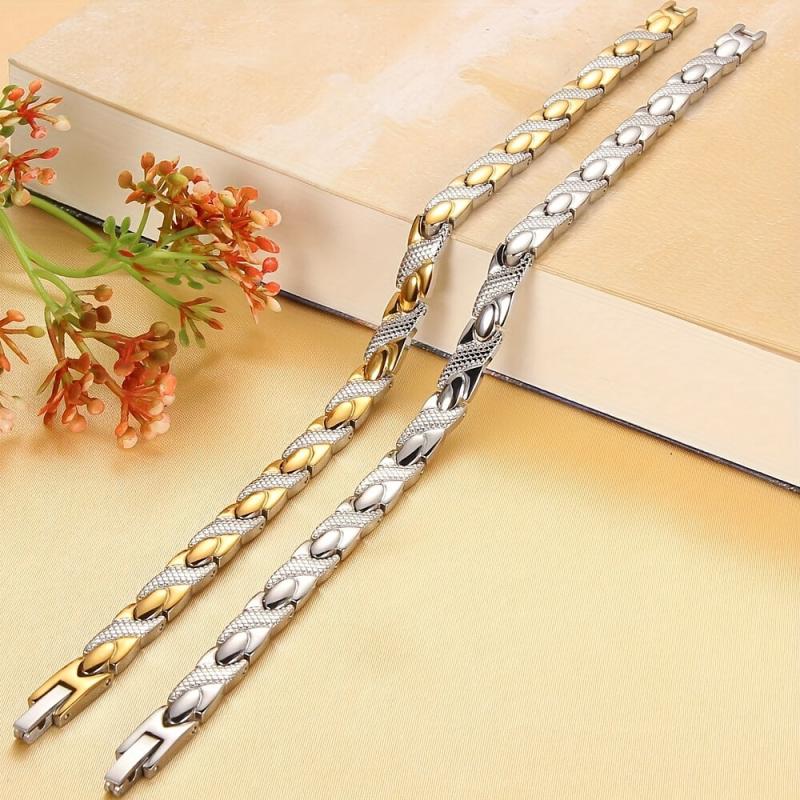 Women's Titanium Steel Magnetic Therapy Bracelet with Adjustment Tool