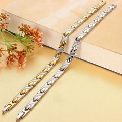 Women's Titanium Steel Magnetic Therapy Bracelet with Adjustment Tool
