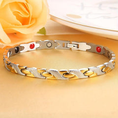 Women's Titanium Steel Magnetic Therapy Bracelet with Adjustment Tool