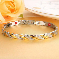 Women's Titanium Steel Magnetic Therapy Bracelet with Adjustment Tool