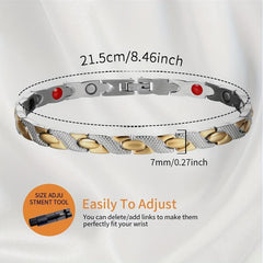 Women's Titanium Steel Magnetic Therapy Bracelet with Adjustment Tool