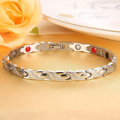 Women's Titanium Steel Magnetic Therapy Bracelet with Adjustment Tool