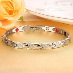 Women's Titanium Steel Magnetic Therapy Bracelet with Adjustment Tool