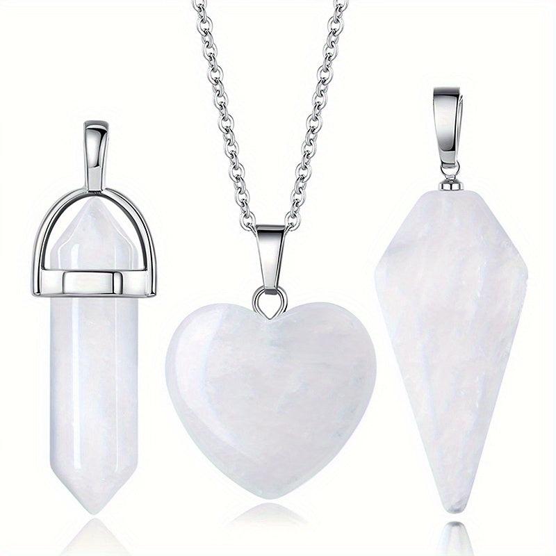 3pcs Crystal Agate Necklace Set - Perfect Gift for Women
