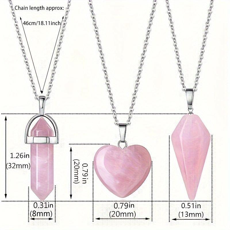 3pcs Crystal Agate Necklace Set - Perfect Gift for Women
