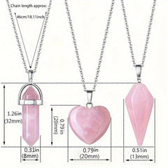3pcs Crystal Agate Necklace Set - Perfect Gift for Women