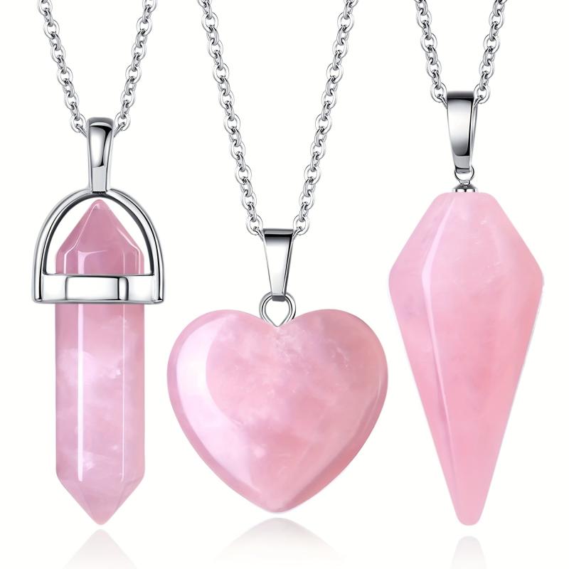 3pcs Crystal Agate Necklace Set - Perfect Gift for Women