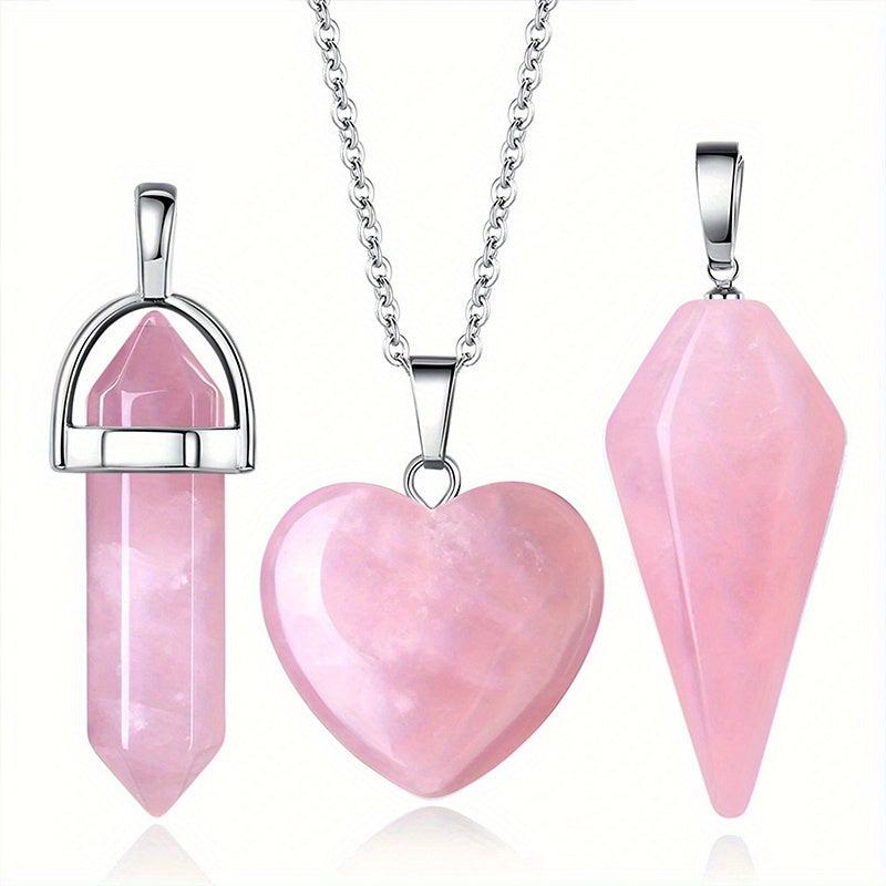 3pcs Crystal Agate Necklace Set - Perfect Gift for Women