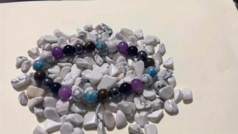 Amethyst Pine Stone Mixed Round Bead Bracelet Meditation