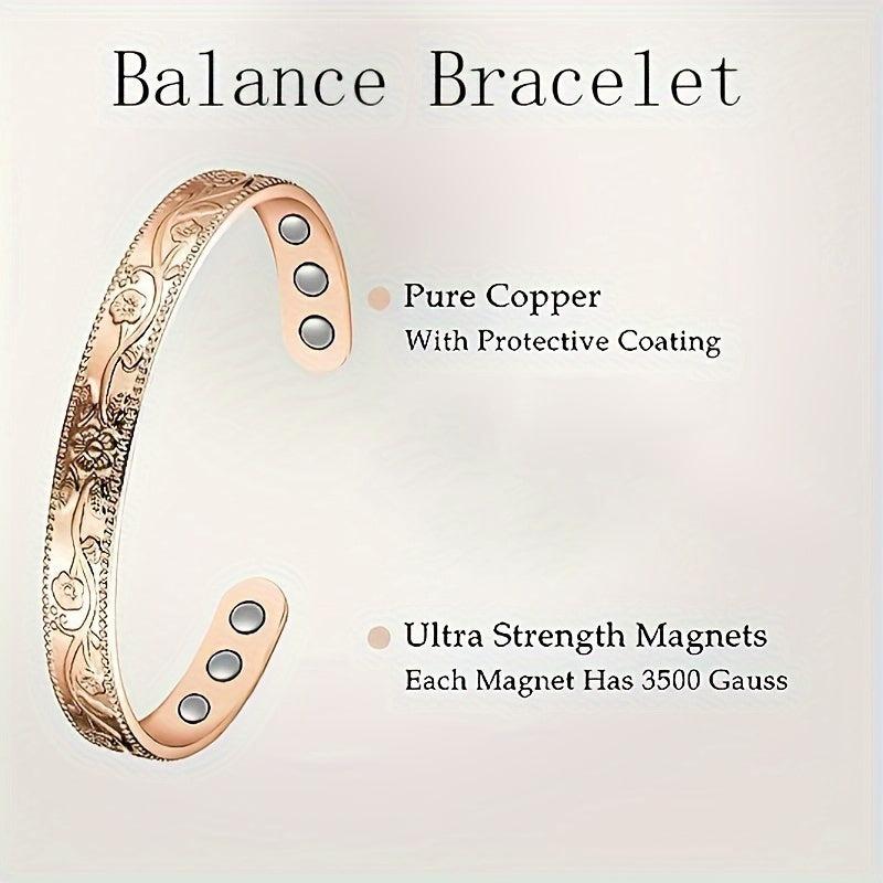 Vintage Flower Magnetic Bracelet | Classic Jewelry Gift