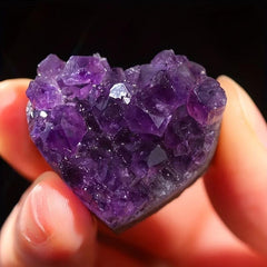 Amethyst Heart Healing Stone Home Decor Gift DIY Jewelry