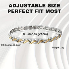2pcs Titanium Steel Magnetic Bracelets with Ultra Strength Magnets