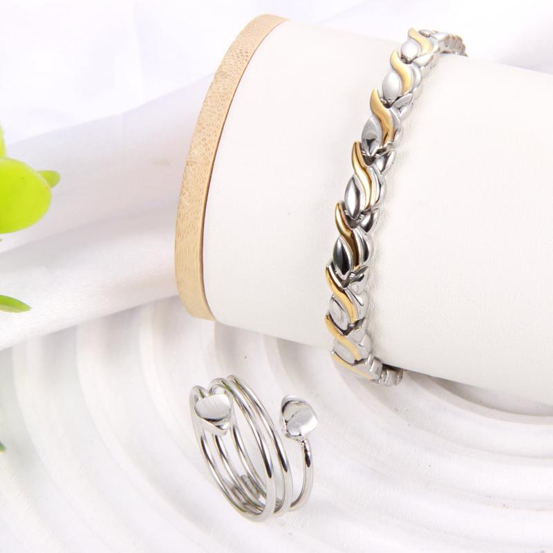 2pcs Titanium Steel Magnetic Bracelets with Ultra Strength Magnets