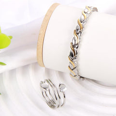 2pcs Titanium Steel Magnetic Bracelets with Ultra Strength Magnets